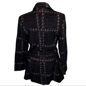 NWT L’AGENCE Plaid Peacoat with Belt Tie